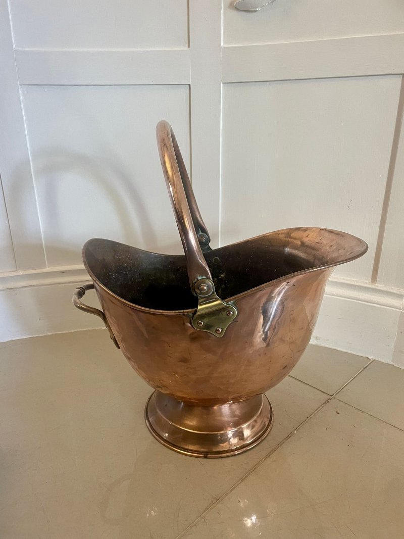 Antique George III Quality Copper Coal Scuttle